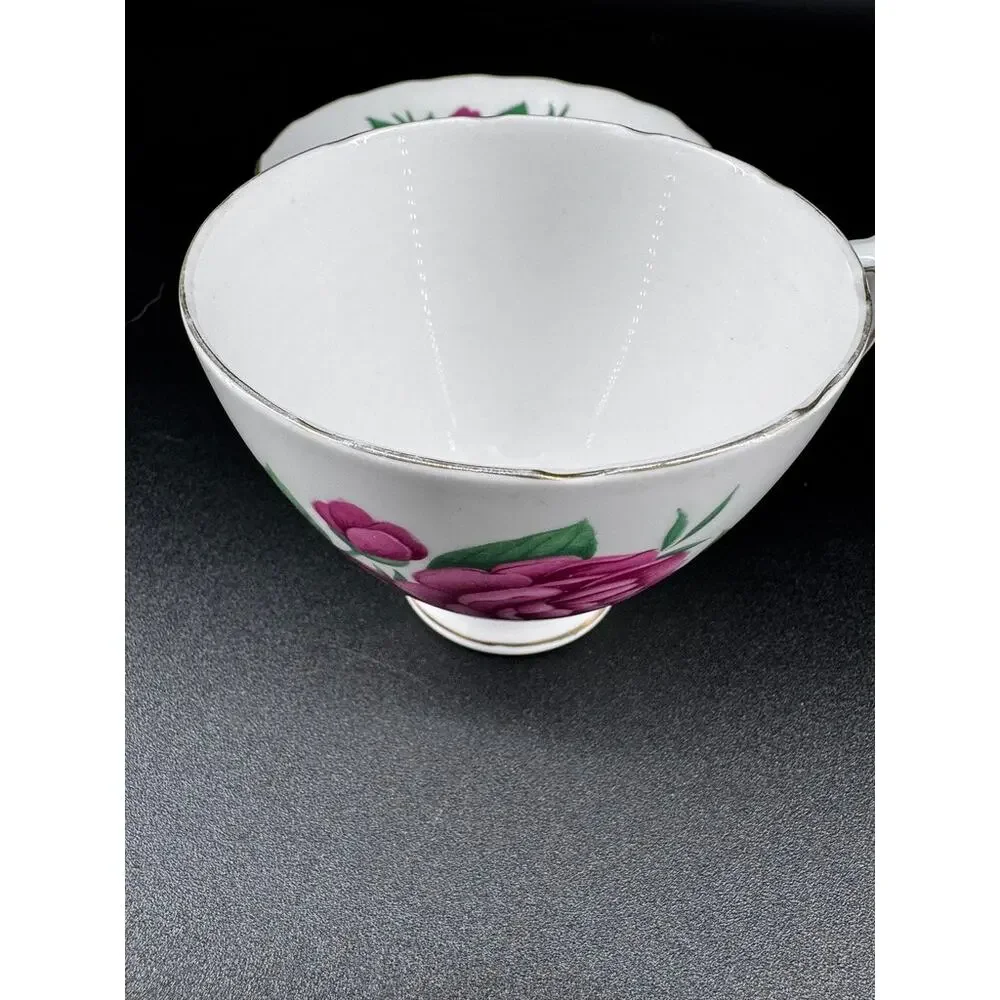 3 Vintage English Bone China Teacup Saucer Sets Royal Vale Colclough Queen Anne